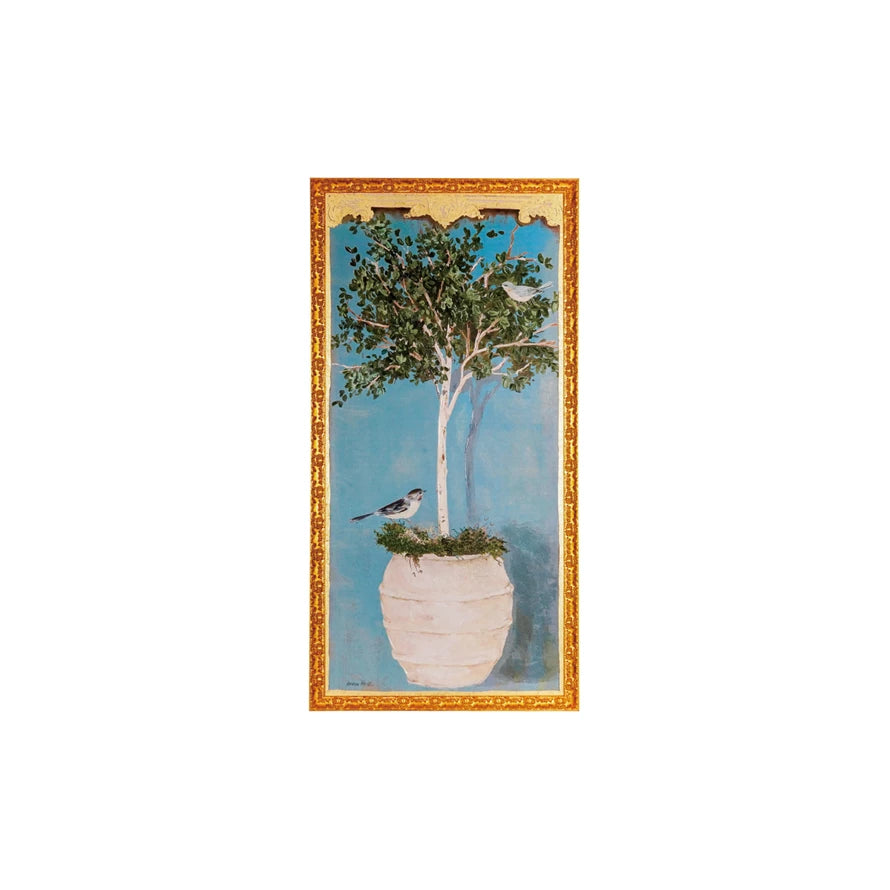 Hand-Painted Wood Framed Canvas Wall Décor