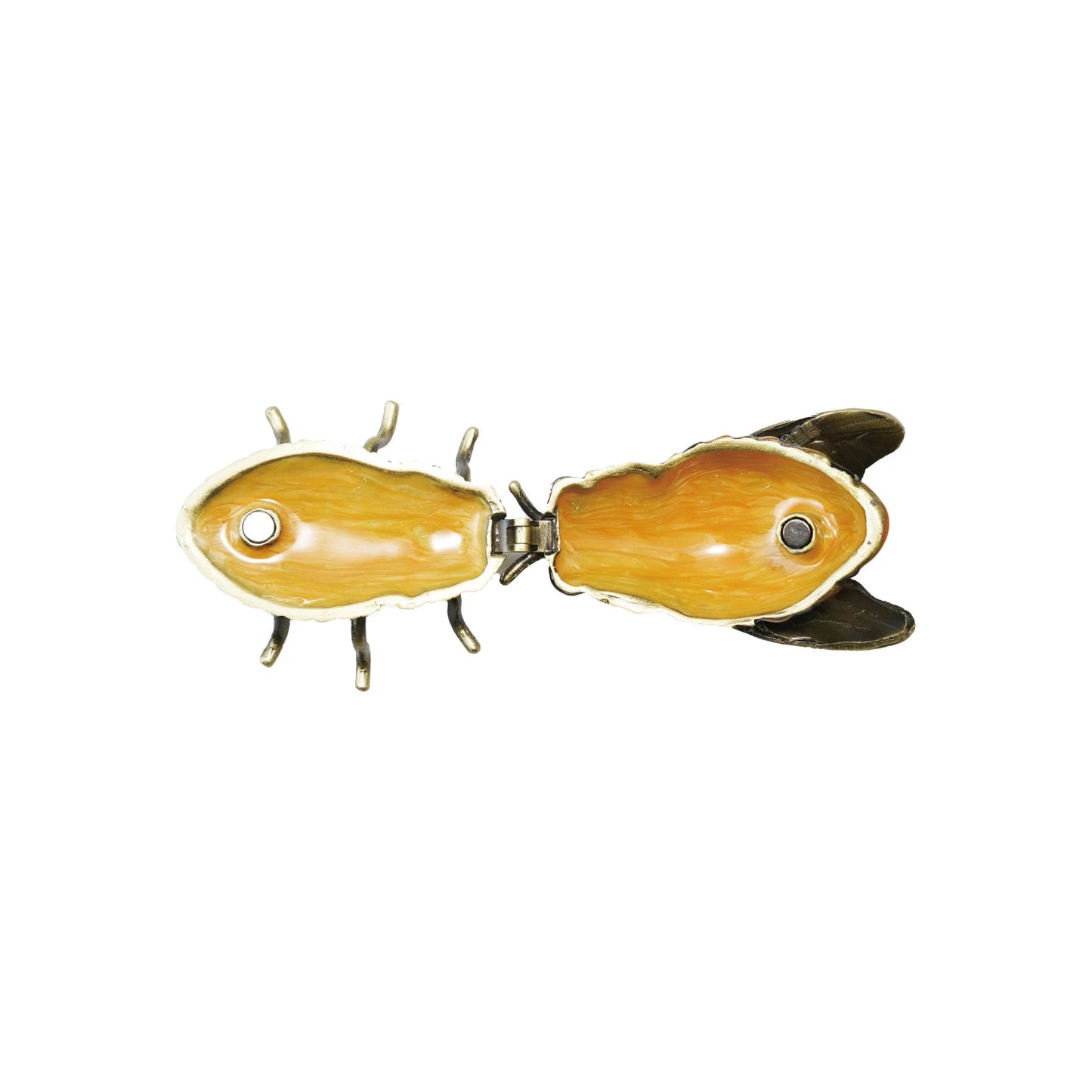 Enameled Metal Bee Shaped Trinket Box w/ Jewels