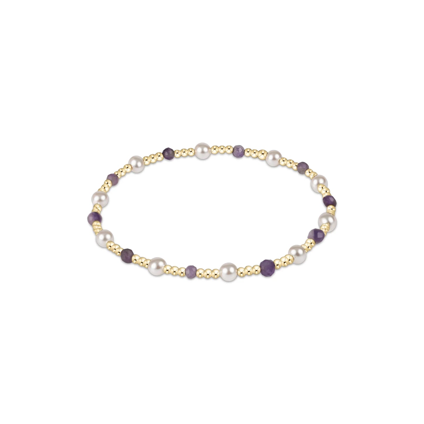Pearl Sincerity Pattern 4mm Bead Bracelet - Amethyst