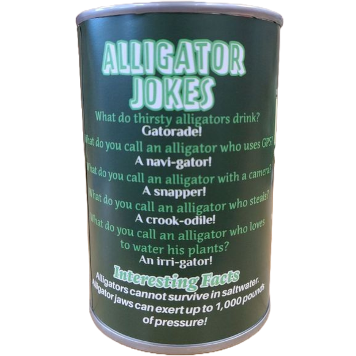 Rex the Canned Alligator | Stuffed Animal Plush w/Jokes: Pop Top Lid