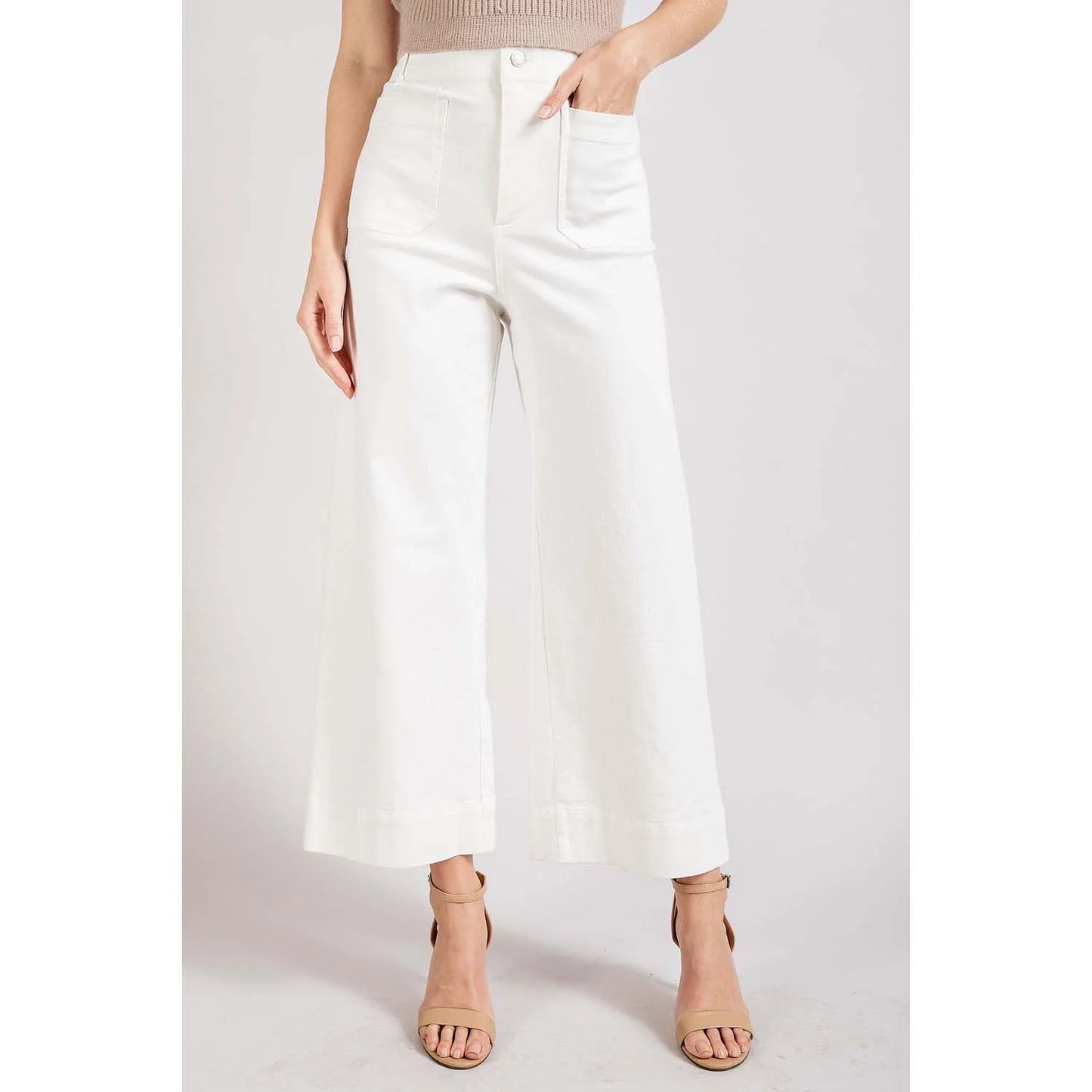 Soft Washed Wide Leg Pants - Off White