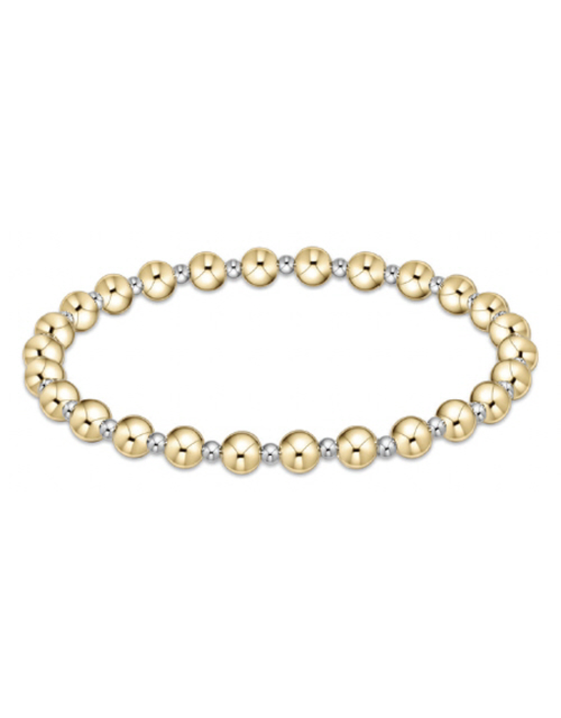 Classic Grateful Pattern 5mm Bead Bracelet Mixed Metal