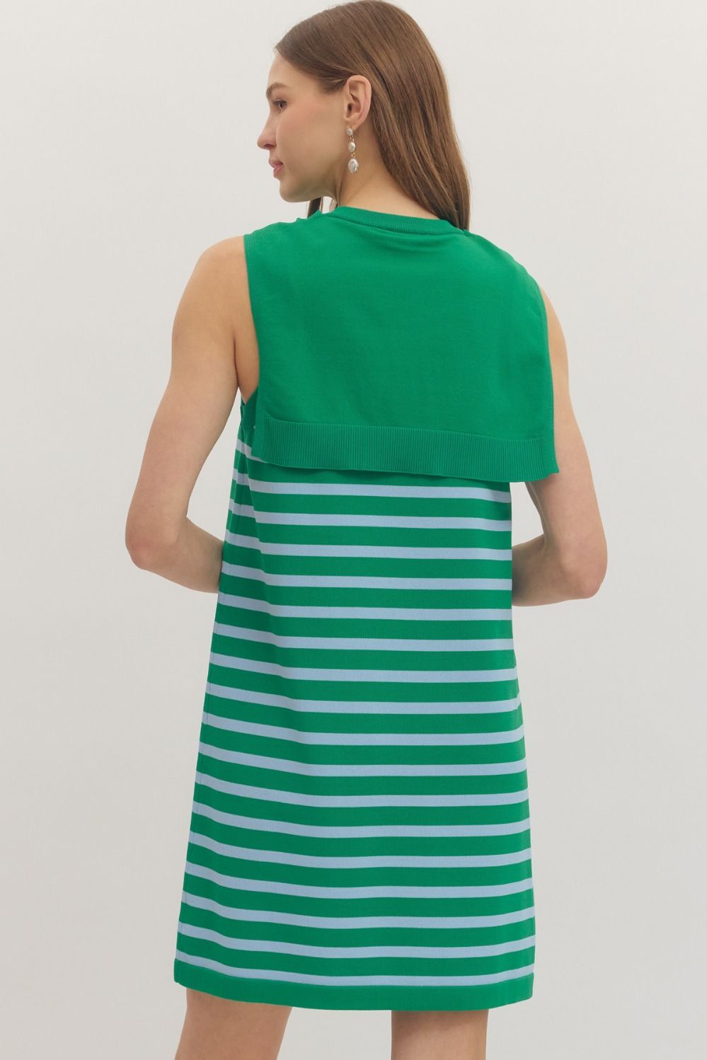 Striped Mini Dress w/ Scarf Tie Detail