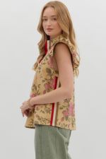 Floral Puff Cap Sleeve Top