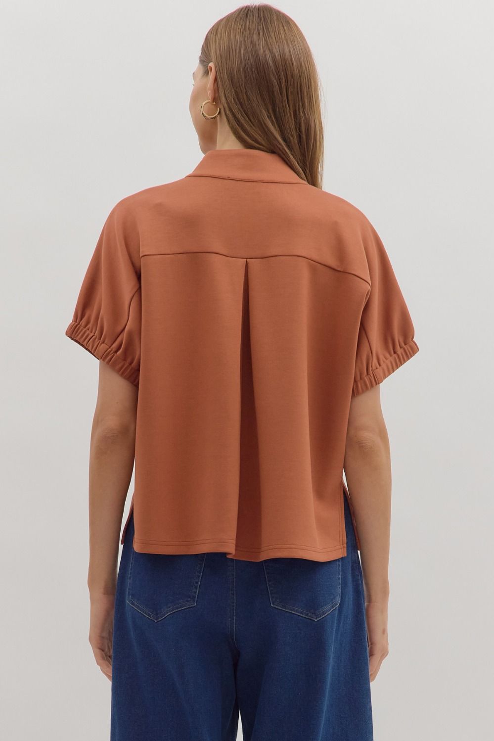 Back Yoke Knit Top Clay
