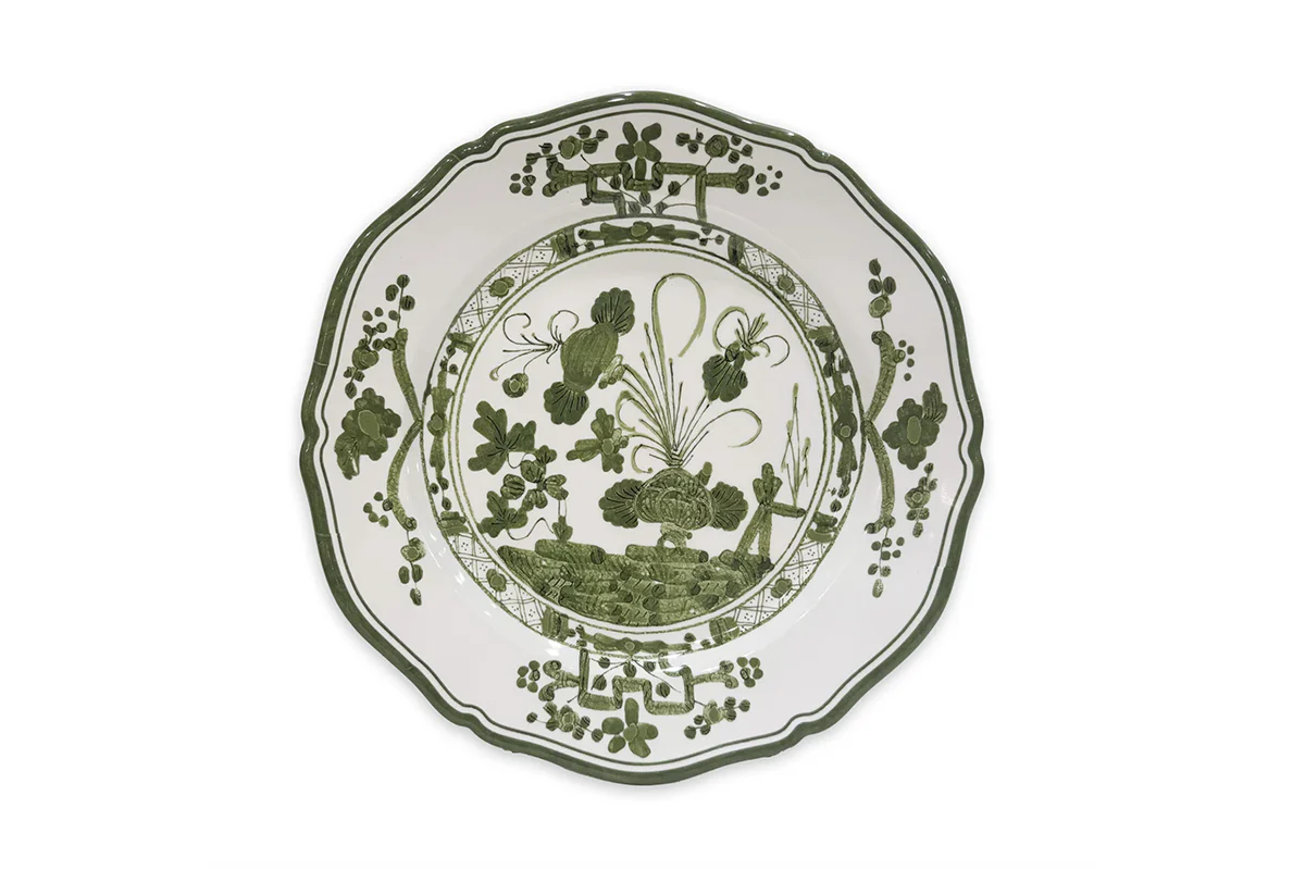 Vida Faenza 11" Dinner Plate - White and Green