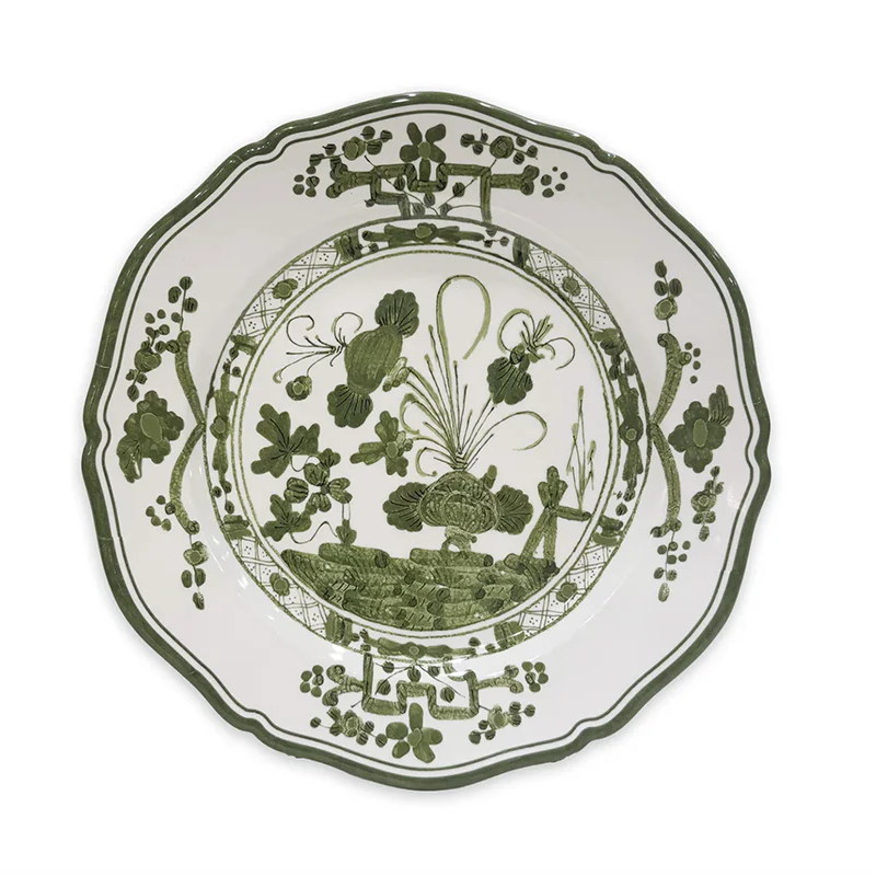 Vida Faenza 11" Dinner Plate - White and Green