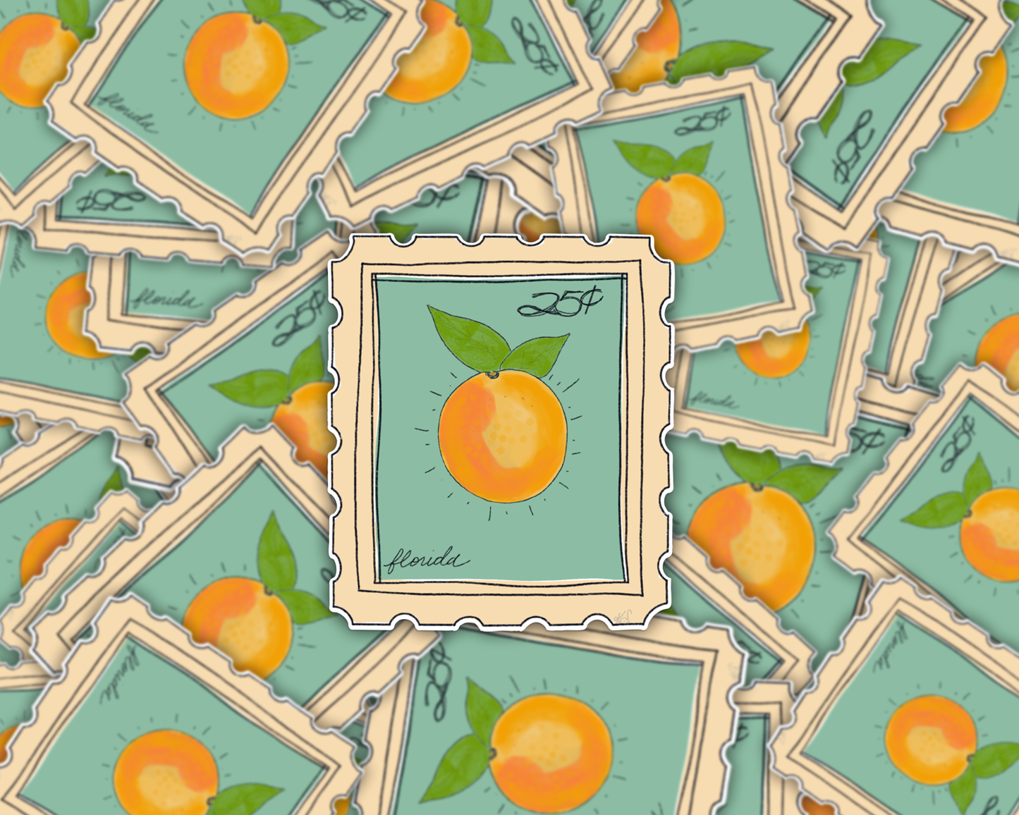 Florida Orange Weatherproof Stickers