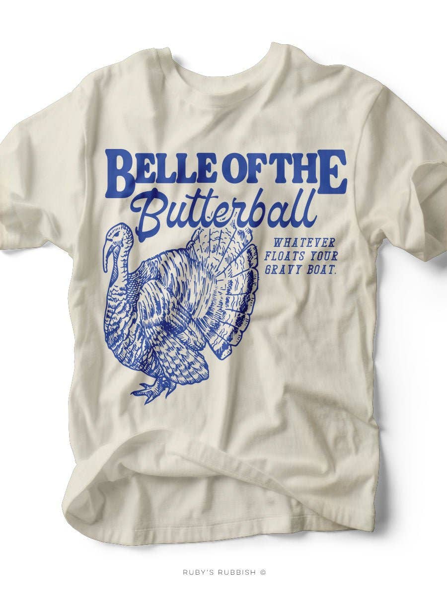 Belle of the Butterball | Seasonal T-Shirt | Ruby’s Rubbish®: Cream / Large / Classic Crew
