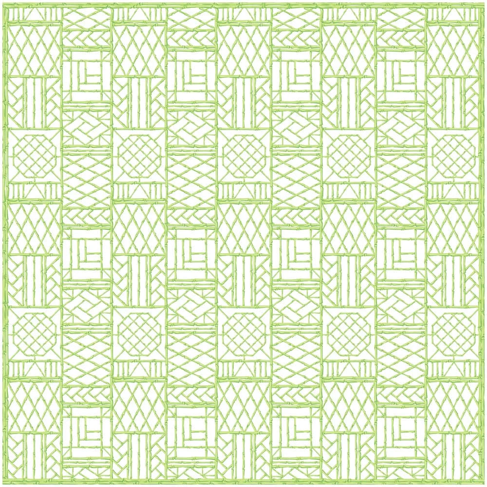 Bamboo Screen Green Square Cotton Tablecover