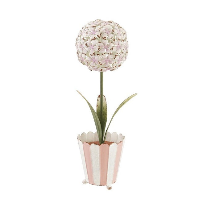 Metal Toleware Flower in Scalloped Pot