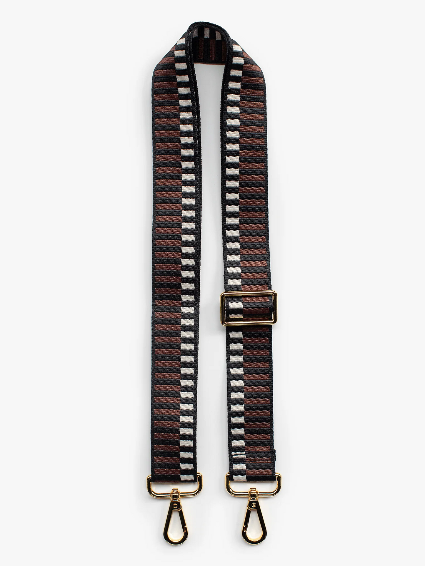 Jacquard Bag Strap - Brown Stripe