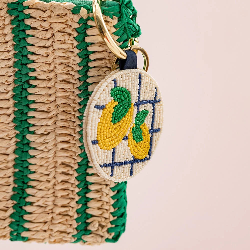 Kelsey Lemon Yellow seed bead bag accessory key ring