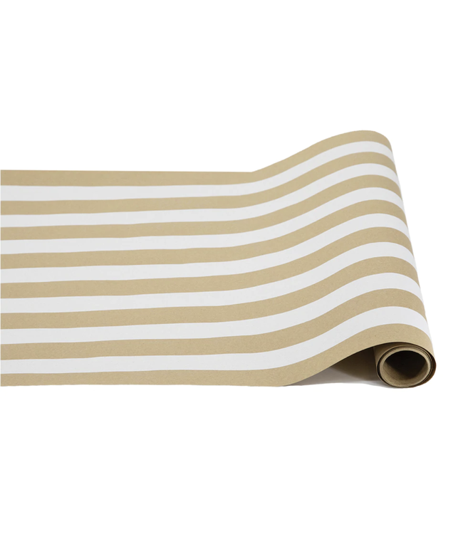 Paper Table Runner-Kraft/White Classic Stripe