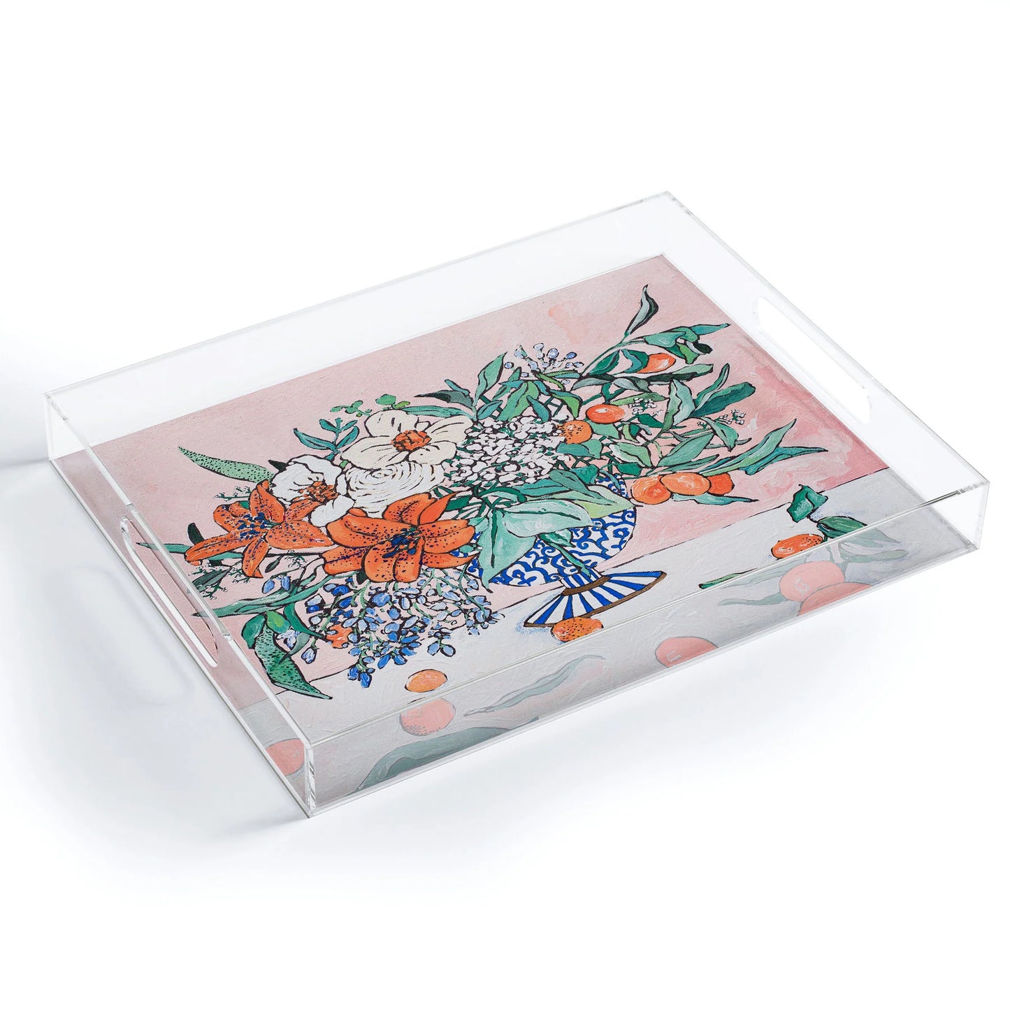 Small Acrylic Tray California Summer Bouquet Ora by Lara Lee Meintjes