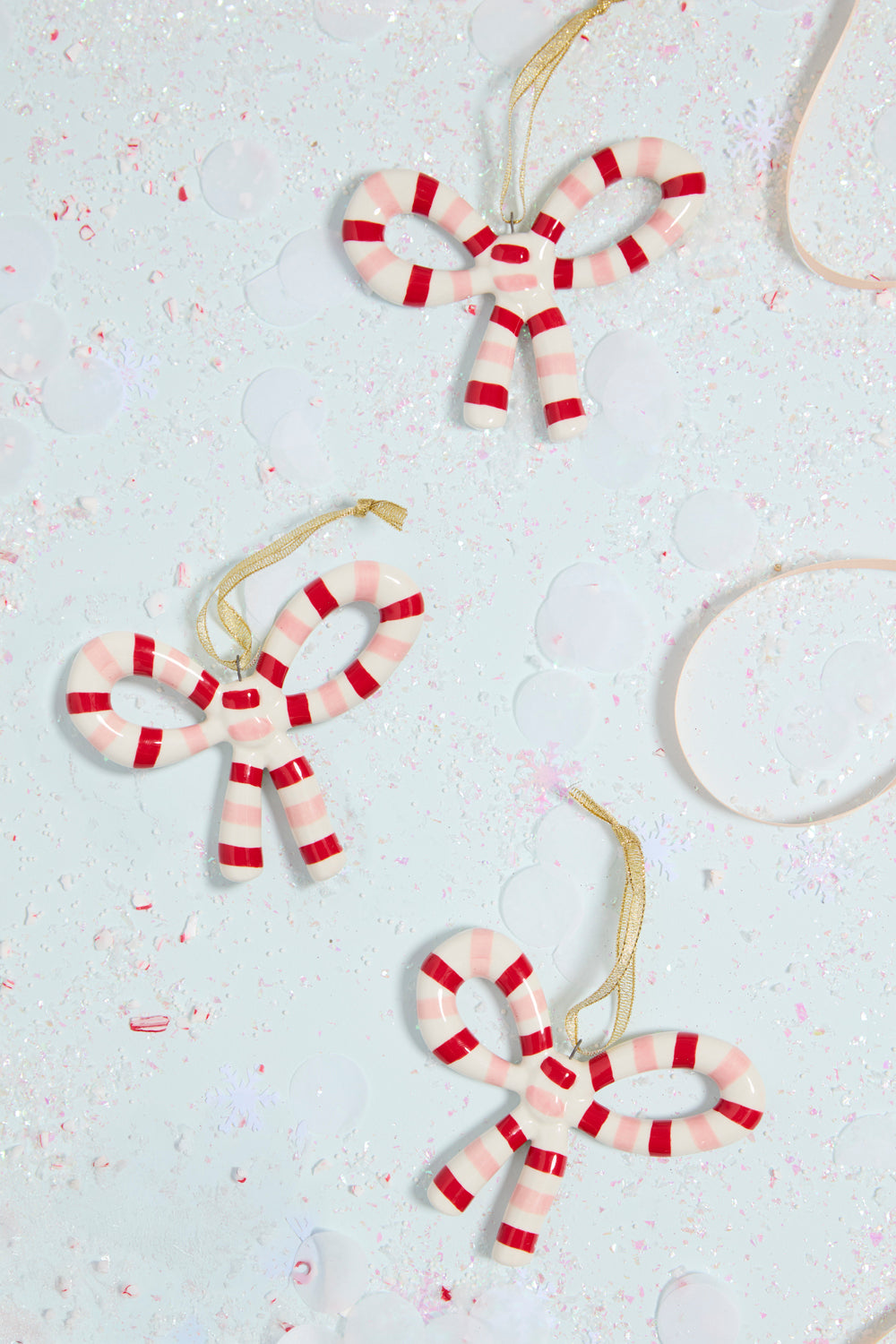 Luella Bow Ornament Red/White
