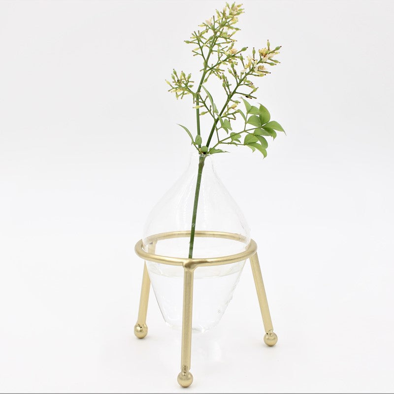 Gold Tripod Vase In Stand