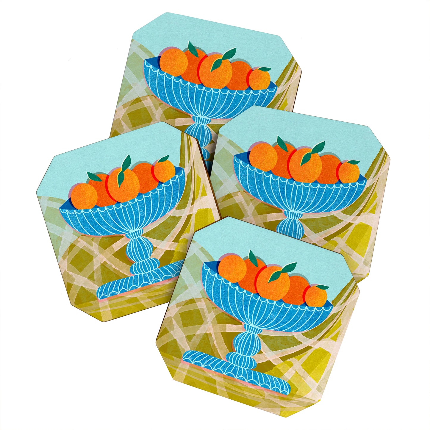 Coaster Set New Oranges by Sewzinski