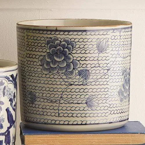 Blue & White Chrysanthemum Vase/Planter