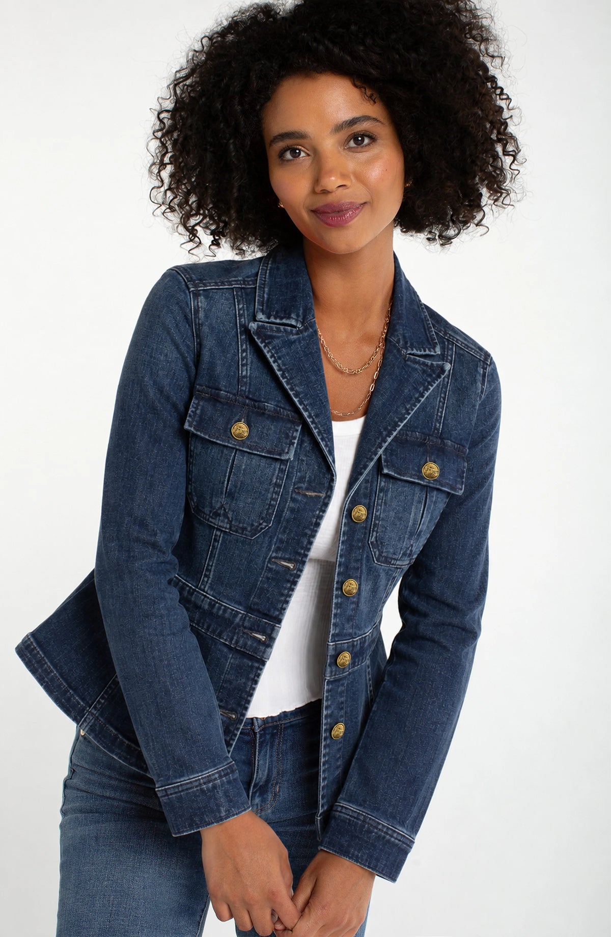 Peplum Jacket With Tab Detail