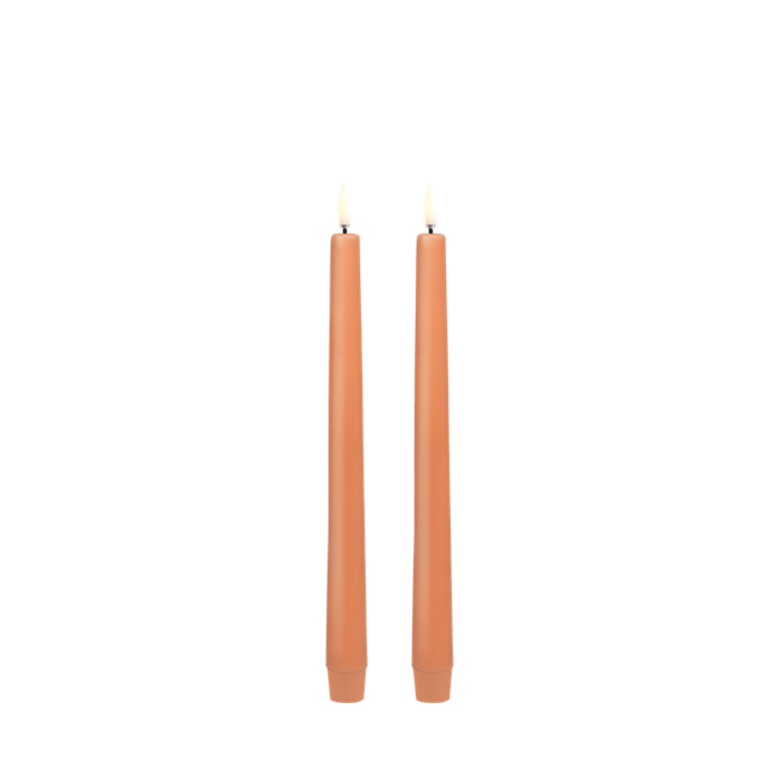 LED Taper Candle, Apricot, Smooth, 2-pack