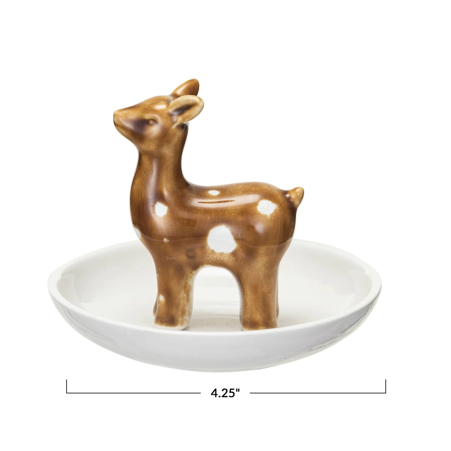 Round Stoneware dish Deer