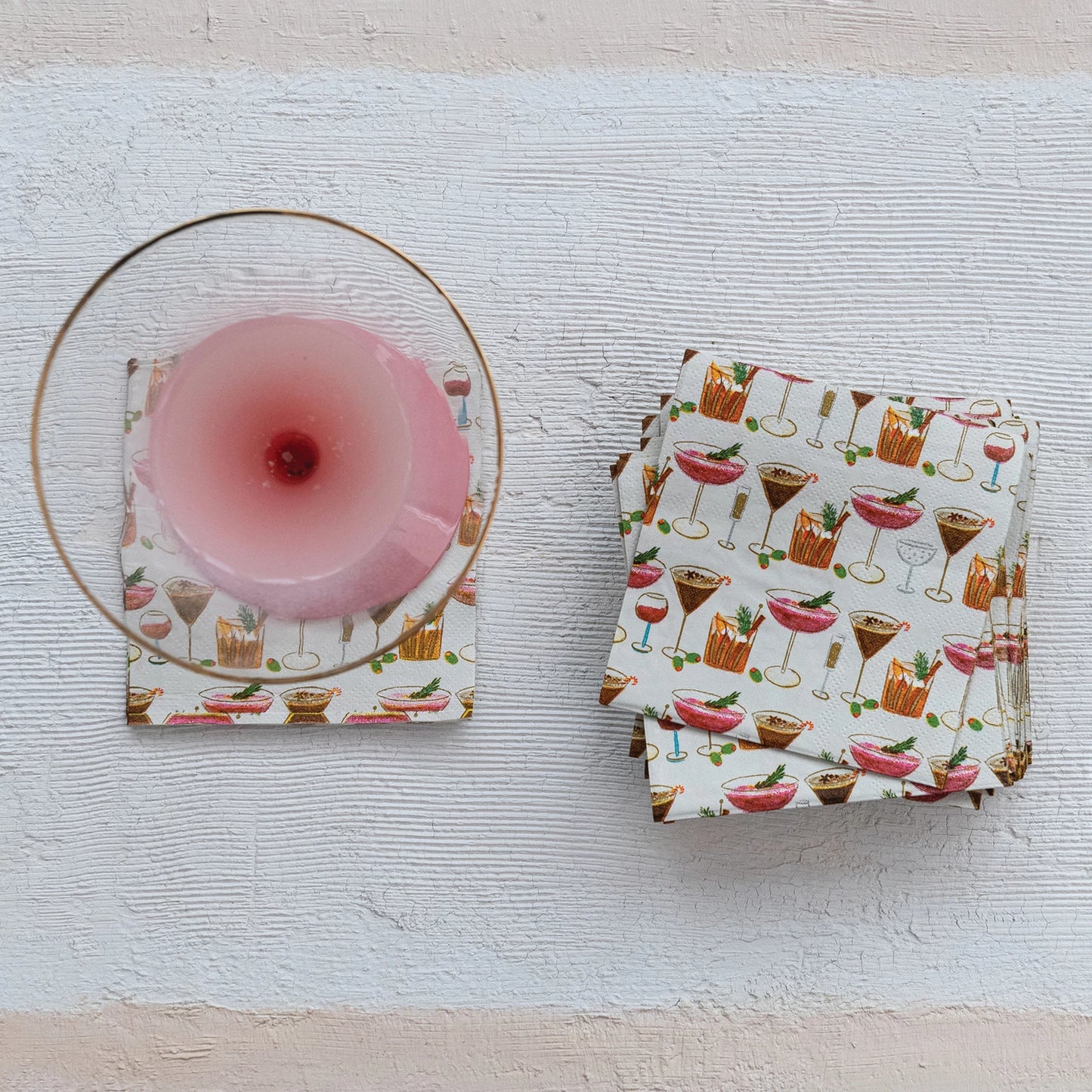 Paper Cocktail Napkins with Cocktail Pattern