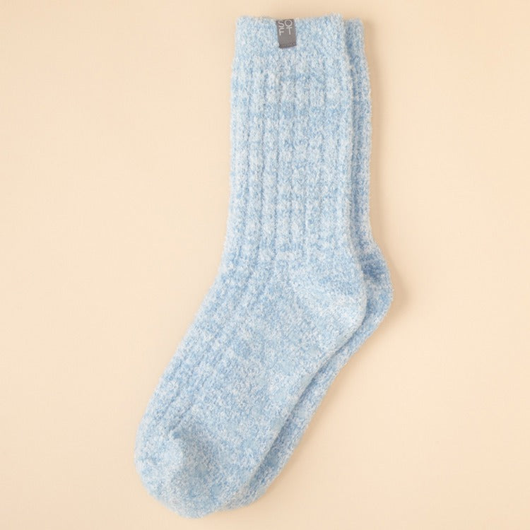 Marshmallow Crew Socks Sky Blue