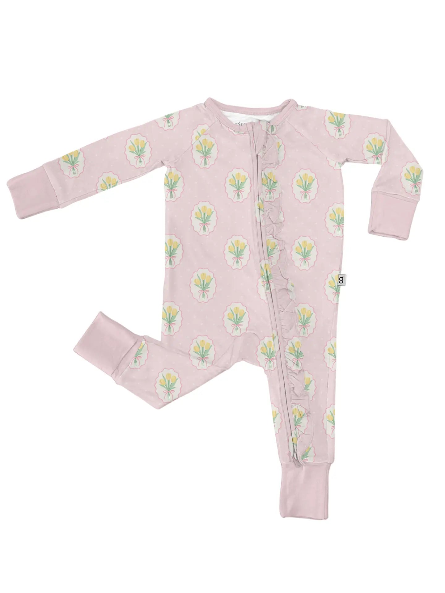 Long Sleeve Zip PJ - Fancy Tulips