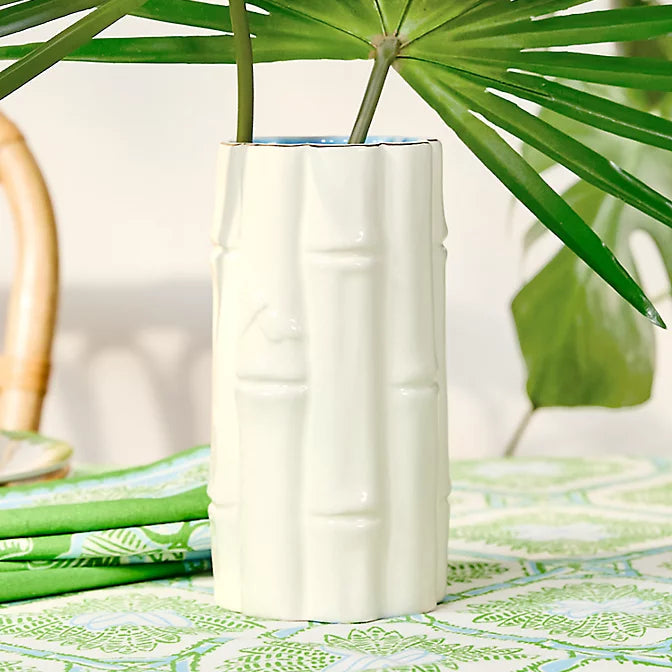 Lilly Pulitzer White Bamboo Vase