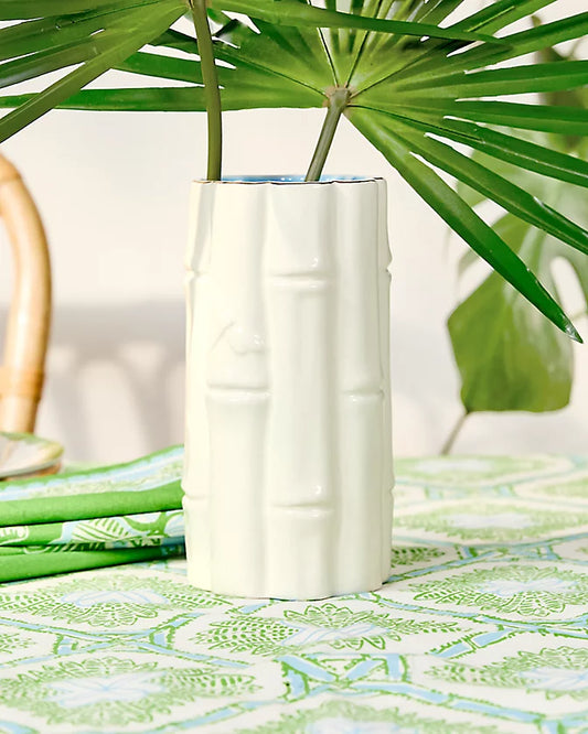 Lilly Pulitzer White Bamboo Vase
