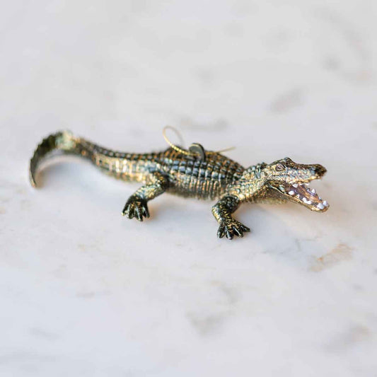 Gator Ornament Green 6"