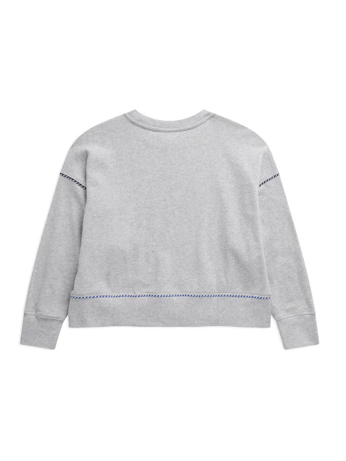 American Flag Relaxed Sweatshirt, Grey