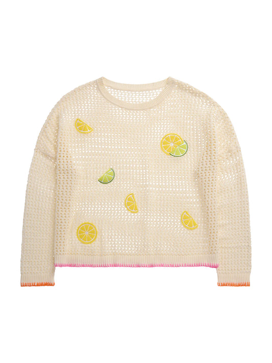 Citrus Mesh Sweater, Ivory
