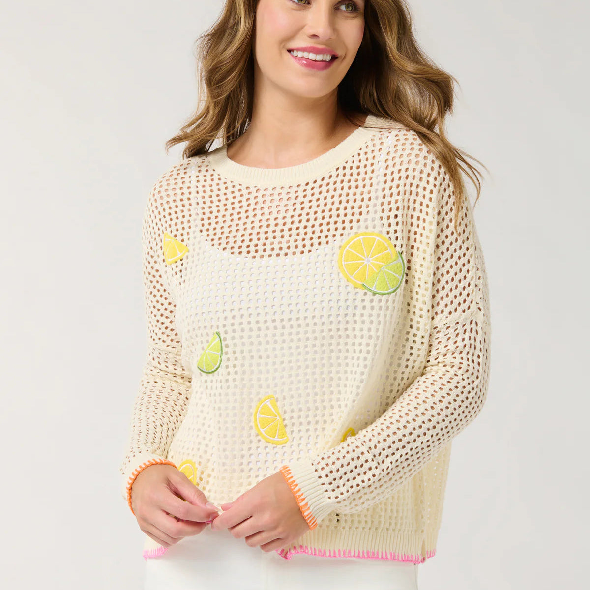 Citrus Mesh Sweater, Ivory