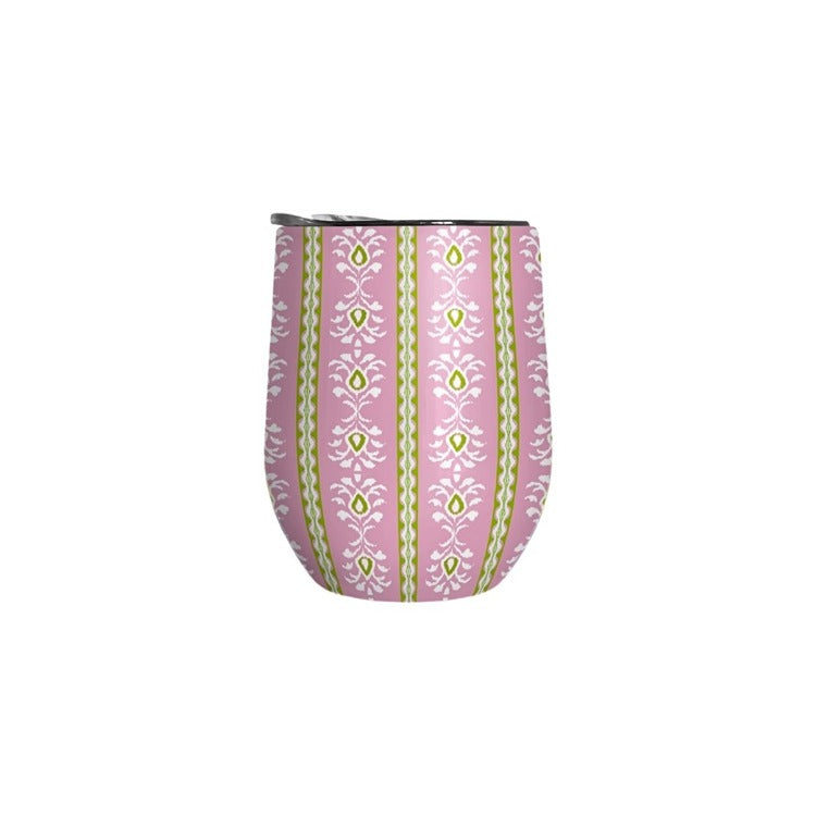 12 oz. Rosemary Stripe Pink Wine Tumbler