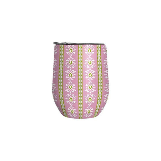 12 oz. Rosemary Stripe Pink Wine Tumbler