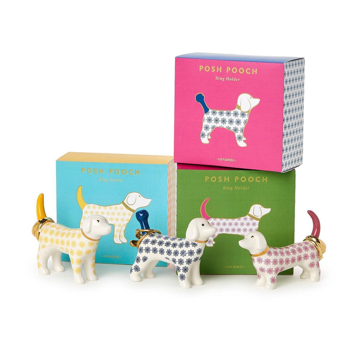 Posh Pooch Dog Ceramic Ring Holder