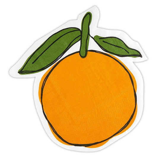 Die-Cut Cocktail Napkin - Orange: Paper