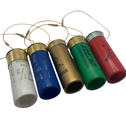 Shotgun Shell Christmas Ornaments (5 pack) : Hollow Shells Assorted Pack