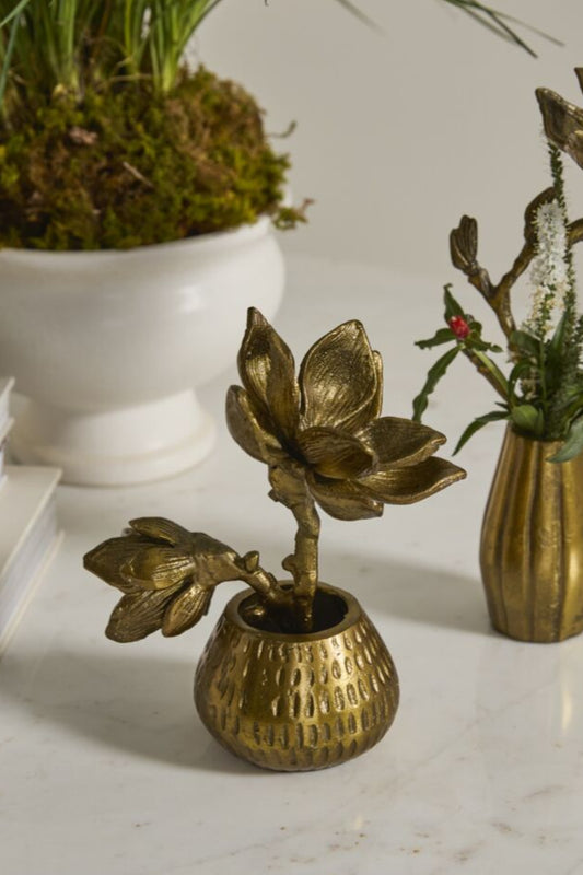 Butterfly Magnolia Sculpture Two Stem