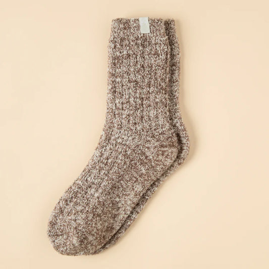 Marshmallow Crew Socks Heather Expresso