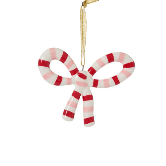 Luella Bow Ornament Red/White