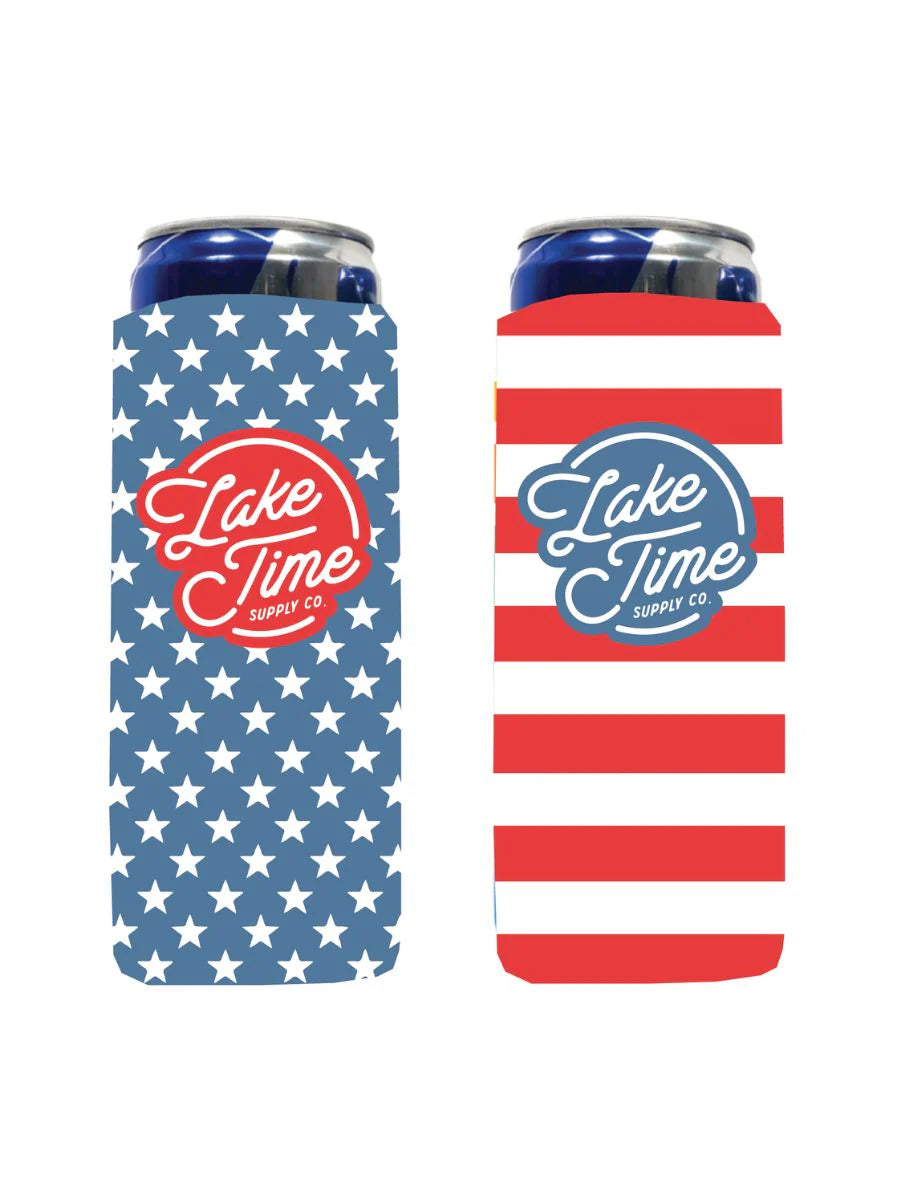 Stars and Stripes Tall Neoprene Koozie