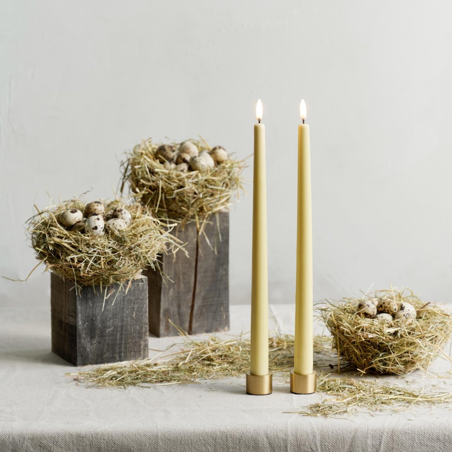 Light Candleholder Taper, Matte Brass, 2-pack,1.3 x 0.9"