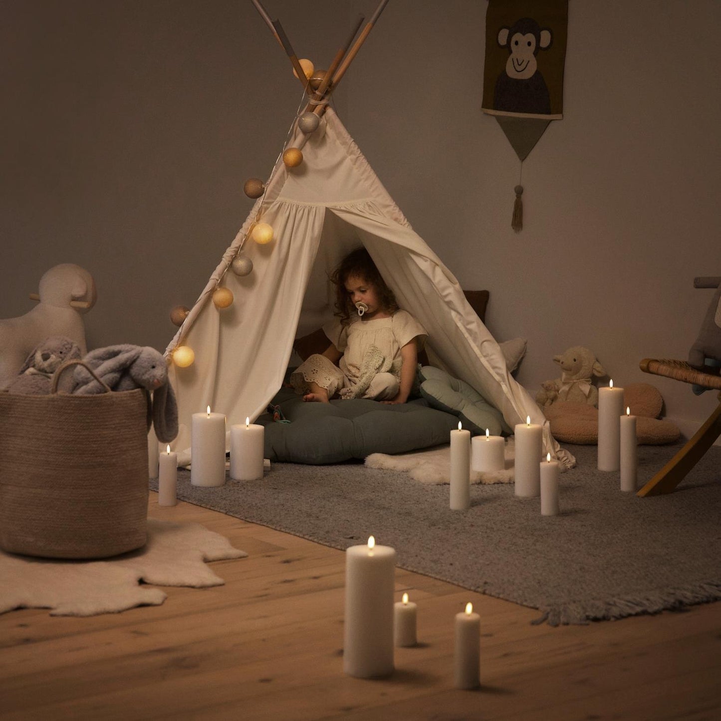 LED Pillar Candle, Ivory, Smooth 3 x 4"