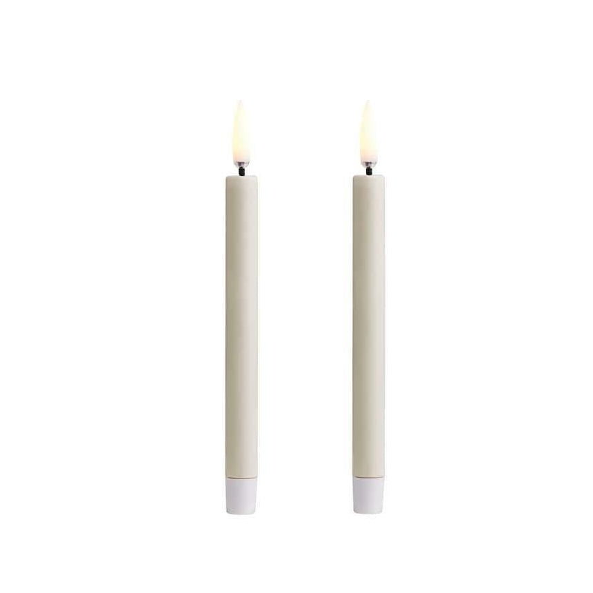 LED Mini Taper Candle, Ivory, Smooth, 2-pack
