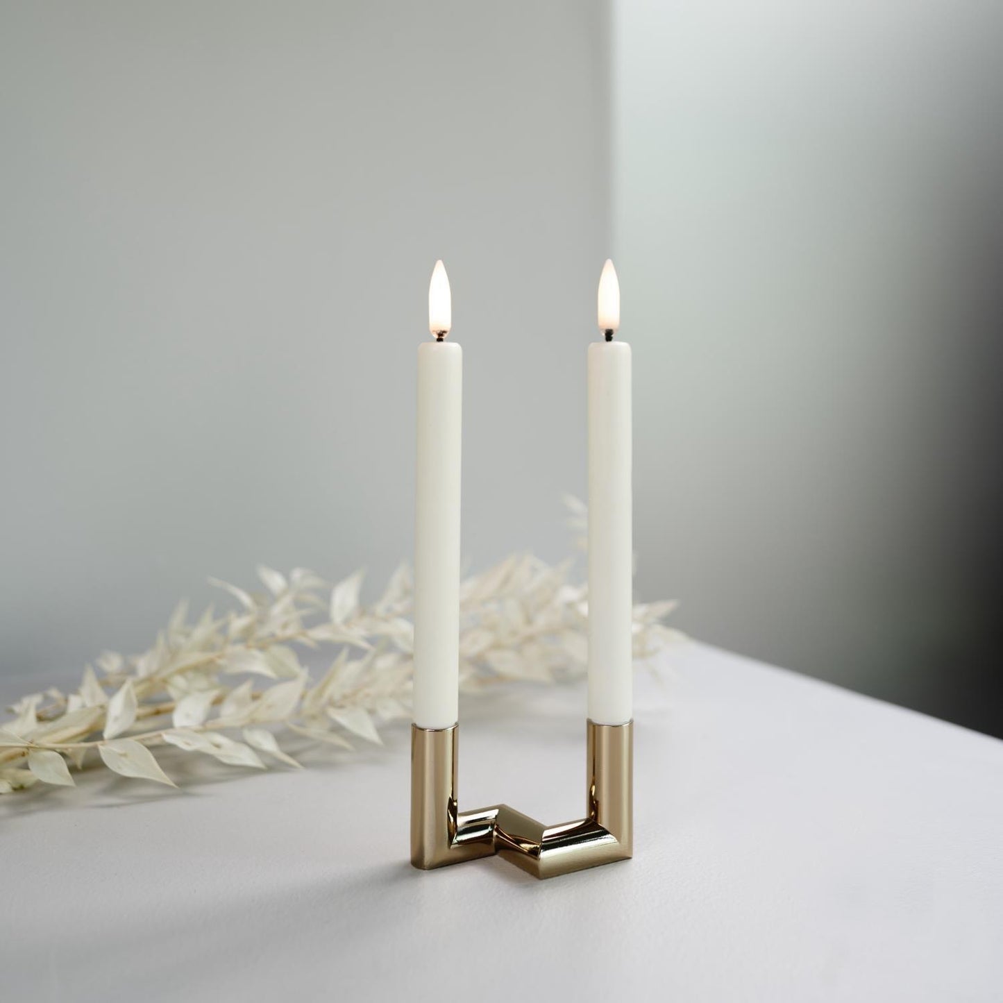 LED Mini Taper Candle, Ivory, Smooth, 2-pack