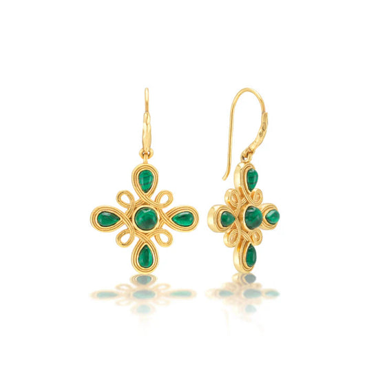 Monique Gem Dangle Earring Malchite