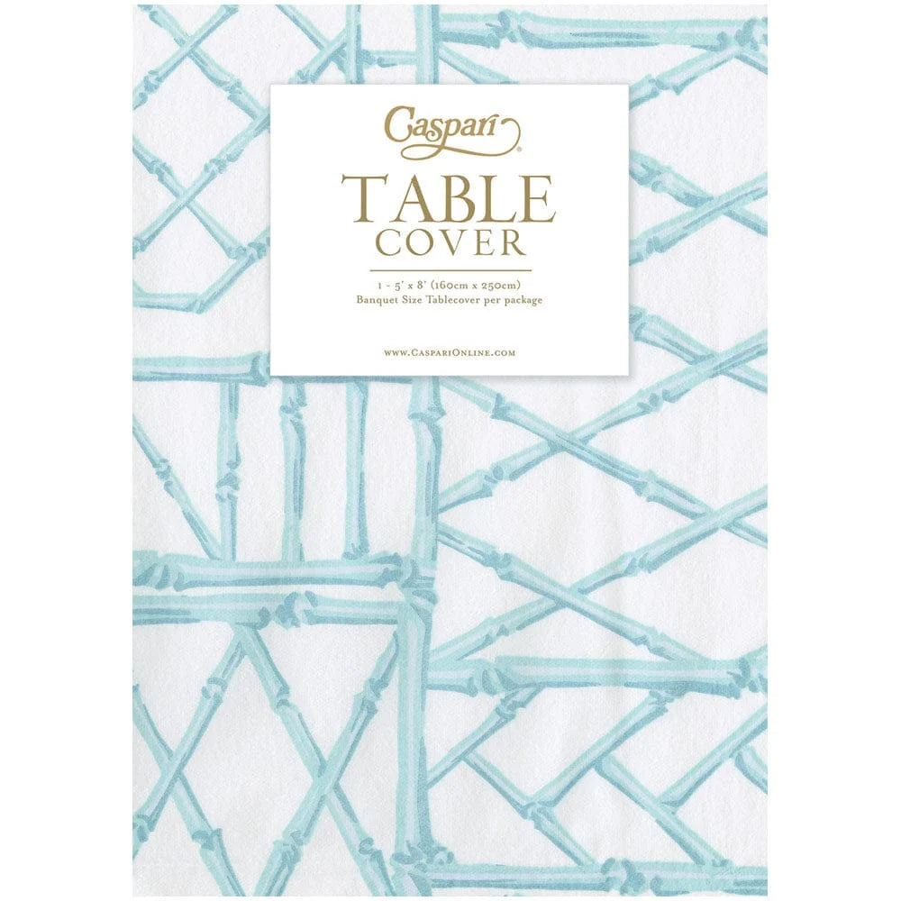 Bamboo Screen Robin's Egg Paper Linen Print Tablecover